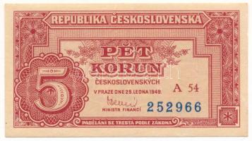 Csehszlovákia 1949. 5K T:AU Czechoslovakia 1949. 5 Korun C:AU Krause P#68