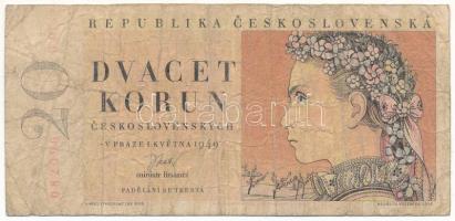 Csehszlovákia 1949. 20K T:VG Czechoslovakia 1949. 20 Korun C:VG Krause P#70