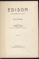 1912 Karriérek sorozatból, Adorján Andor: "Edison" című kötete a Singer és Wolfner kiadásában (gerinc sérült)