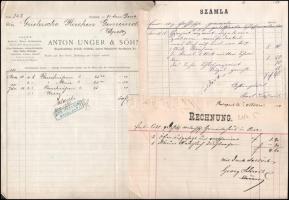 cca 1850-1880 Számlák nagyrészt Pest, Buda helymegjelöléssel