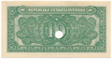 Csehszlovákia 1950. 10K lyukasztással érvénytelenítve T:XF Czechoslovakia 1950. 10 Korun cancelled b...