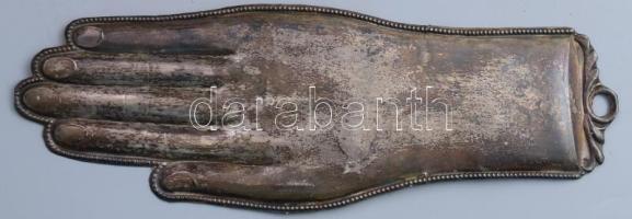 Antik ezüst (Ag) lemez votív, jelzett, 26g