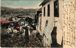 Sarajevo, Türkinnen auf der Strasse / Turkish folklore on the street (Rb)