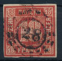 Német álllamok - Bayern 1862 Forgalmi bélyeg Mi 13 (Mi EUR 200.-)