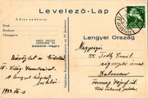 1933 Jamboree-Gödöllő Wegry. Obóz Polski Jamboree VII - Lengyel cserkészlap / Polish scout postcard ...
