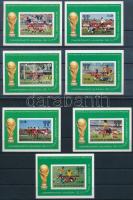 Labdarúgó VB Argentína piros felülnyomású vágott blokk sor, Football World Championship Argentina red overprinted imperforated block set