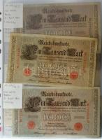 Német Birodalom / Weimari Köztársaság 1908-1923. 153db-os német bankjegytétel + 18db szelvény állama...