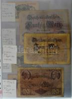 Német Birodalom / Weimari Köztársaság 1908-1923. 153db-os német bankjegytétel + 18db szelvény állama...