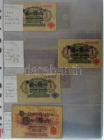 Német Birodalom / Weimari Köztársaság 1908-1923. 153db-os német bankjegytétel + 18db szelvény állama...