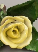 Herendi sárga rózsa, jelzett, hibátlan, h: 8 cm