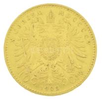 Ausztria 1905. 10K Au "Ferenc József" (3,38g/0.900) T:AU,XF Austria 1905. 10 Corona Au &qu...