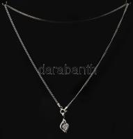 Ezüst (Ag) nyaklánc, jelzett, kővel, h: 40 cm, bruttó: 6,1g