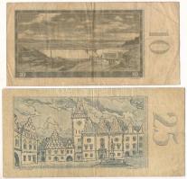 Csehszlovákia 1960. 10K + 1961 (1962). 25K "Q" sorozatszám T:F Czechoslovakia 1960. 10K + ...