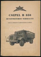 Csepel B 350 benzinmotoros teherautó leírása, kezelési és karbantartási utasítása. Bp., 1954, Nehézipari Könyv- és Folyóiratkiadó Vállalat. Egészoldalas ábrákkal illusztrálva. Kiadói papírkötés, minimálisan sérült borítóval.