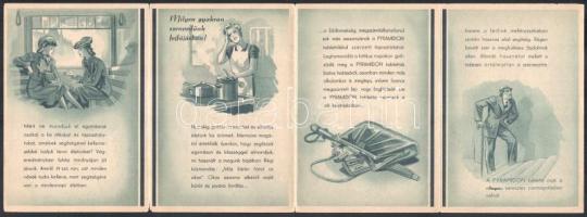 cca 1930 A Bayer gyógyszercég reklámja, szétnyitható