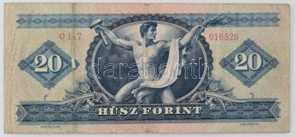 1947. 20Ft "C 147 016526" T:F,VG / 1947. 20 Forint with "C 147 016526" C:F,VG
A...