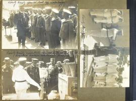 1914-1918 I. világháborús haditengerész és Dunai Flottilla katona fotóalbuma, 112 db rendkívül érdek...
