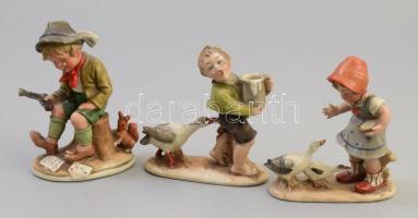 3 db Lippelsdorf Wagner & Apel figura. Kézzel festett jelzett, hibátlan 14 cm