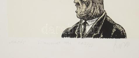 Szurcsik József (1959-): Kiáltás, 1992. Szitanyomat, papír, jelzett, művészpéldány EA I/XV számozáss...