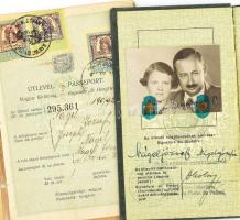 1925, 1937 Izraelita házaspár 2 db közös fényképes útlevele vízumokkal
