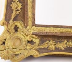 Dekoratív fa képkeret, kissé sérült, belső méret: 61x80,5 cm