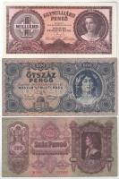 1930. 100P + 1945. 500P + 1946. 1.000.000P T:F szép papír