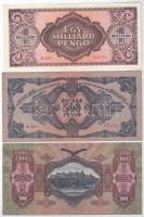 1930. 100P + 1945. 500P + 1946. 1.000.000P T:F szép papír
