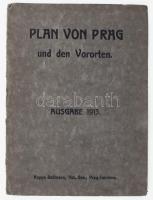 1913 Plan von Prag und den Vororten, utcajegyzékkel, kiadja: Koppe-Bellmann, szakadással, 50×75 cm