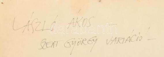 László Ákos (1940-): Szent György variáció (Sárkányölő Szent György). 1997. Vegyes technika, papír, ...