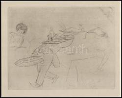 Vértes Marcell (1895-1961): Pincér (erotikus-pornográf grafika). Rézkarc, papír, jelzés nélkül. Az 1...