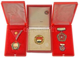 Vegyes magyar és külföldi jelvény, kitüntetés, plakett és érme tétel, közte "Vállalat Kiváló If...