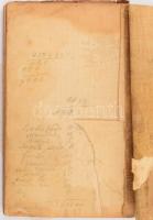 cca 1900 Kovács Vilma kézírásos szakácskönyve, tintával és ceruzával írva, sérülésekkel