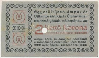 Budapest ~1920. 2K "Egyesült Izzólámpa Villamossági Gyár" lyukasztással érvénytelenítve T:F Adamo BUC-58.3.1