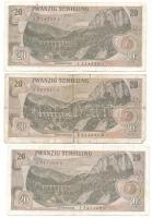 Ausztria 1967. 20Sch (3x) T:F 
Austria 1967. 20 Schilling (3x) C:F 
Krause P#142