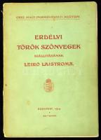 Csányi Károly: Erdélyi török szőnyegek kiállításának leíró lajstroma. Írta - -, Csermelyi Sándor és Layer Károly közreműködésével. Bp., 1914, Országos Magyar Iparművészeti Múzeum, (Franklin-ny.), 92+2 p. + 21 t. Kiadói papírkötés, szakadt borítóval, sérült gerinccel, az első 8 lap kijár.