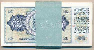 Jugoszlávia 1978. 50D (65x) sorszámkövető, eredeti banki kötegelővel T:UNC,AU 
Yugoslavia 1978. 50 ...