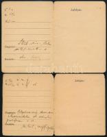 1934-1941 Budapesti kir. magyar Pázmány Péter Tudományegyetemi Szemklinika beteglapok, 4 db