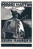 Gáborjáni Szabó Kálmán (1897-1955): 3 db ex libris és kisgrafika. Fametszet, papír, jelzett a metsze...