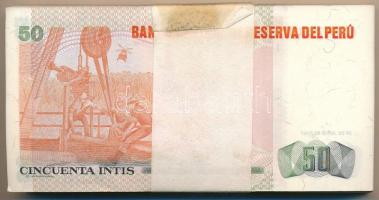 Peru 1987. 50I (99x) sorszámkövetők, kötegelővel T:UNC,AU Peru 1987. 50 Intis (99x) consecutive seri...
