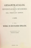 Sopron szab. kir. város közkönyvtárának összesített könyvjegyzéke. I. kötet. Magyarnyelvű munkák. Ös...