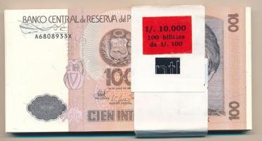 Peru 1987. 100I (68x) sorszámkövetők, kötegelővel T:UNC,AU Peru 1987. 100 Intis (68x) consecutive serials with bundler C:UNC,AU Krause P#133