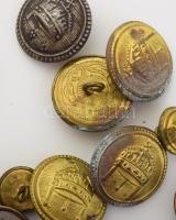 cca 1930/45 II. világháborús tiszti köpeny gomb, 30 darab, klf méretben, patinásak is