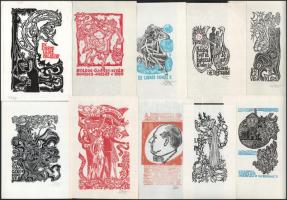 Stettner Béla (1928-1984): Ex libris és kisgrafika gyűjtemény, kb. 40 db. Különféle technikák, papír...