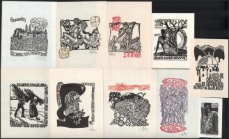Stettner Béla (1928-1984): Ex libris és kisgrafika gyűjtemény, kb. 40 db. Különféle technikák, papír...