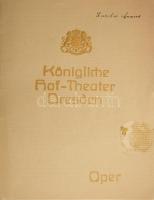 cca 1900 Drezda, Königliche Hof-Theater reklámos műsorfüzete, 31p