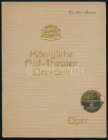 cca 1900 Drezda, Königliche Hof-Theater reklámos műsorfüzete, 31p