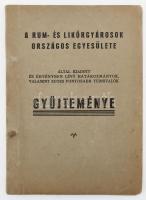 cca 1944 A Rum- és Likőrgyárosok Országos Egyesülete által kiadott és érvényben lévő határozmányok, valamint egyes fontosabb tudnivalók gyűjteménye. Bp., Kripinger-ny., (3)+37 p. Kiadói papírkötés. (Ritka!)