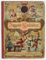 Illustrierter Jugendkalender für 1886. Album zur Erheiterung Belehrung. Hrsg. von Ph. Brunner und M. Th. May. Zeichnungen von Hugo Ströhl, Karl Geiger u. a. Zweiter Jahrgang. Wien, 1886, Moritz Perles, 16+153+1+6 p. Német nyelven. Szövegközti fekete-fehér illusztrációkkal. Kiadói illusztrált félvászon-kötés, színes litografált borítóval, kopott borítóval, a címlapon adóbélyeggel.