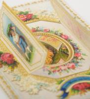 cca 1870 Forgatható térbeli litho üdvözlőkártya