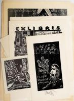 Bordás Ferenc (1911-1982): 10 db ex libris és kisgrafika. Klf. technikák, papír, részben jelzett, részben jelzett a metszeten, néhány pecséttel a hátoldalán. Klf. méretekben.